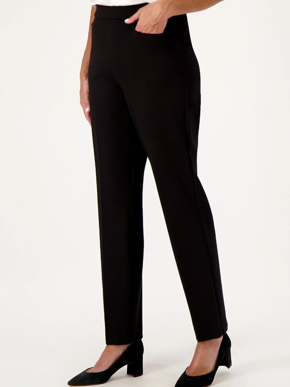 Susan Graver Smart Ponte Knit Slim Leg Pants  16567